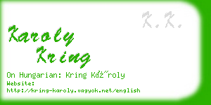 karoly kring business card